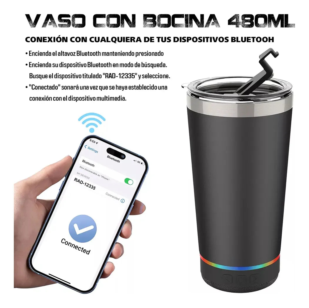 Vaso con Bocina Bluetooth